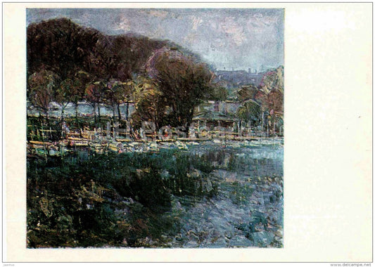 painting by A. Vardi - Autumnal Motif , 1966 - estonian art - Estonia USSR - 1984 - unused - JH Postcards