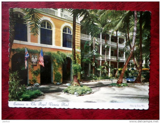 Nassau in the Bahamas - Entrance to the Royal Victoria Hotel - 1964 - Bahamas - unused - JH Postcards