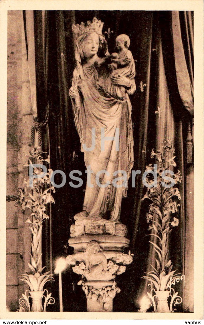 Paris - Cathedrale Notre Dame - Statue de Notre Dame de Paris - 105 - old postcard - 1941 - France - used - JH Postcards