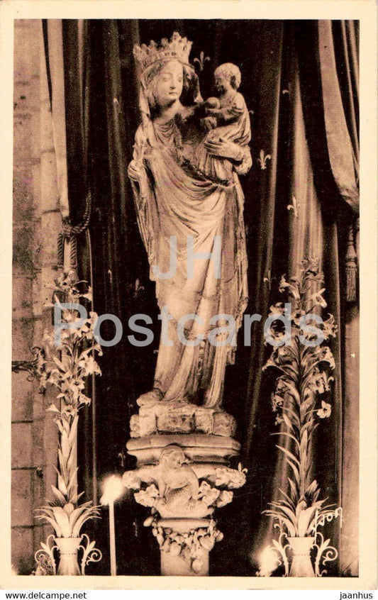 Paris - Cathedrale Notre Dame - Statue de Notre Dame de Paris - 105 - old postcard - 1941 - France - used - JH Postcards