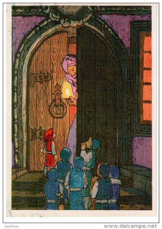 Tom Thumb - Asking Shelter - Fairy Tale by Charles Perrault - 1976 - Russia USSR - unused - JH Postcards