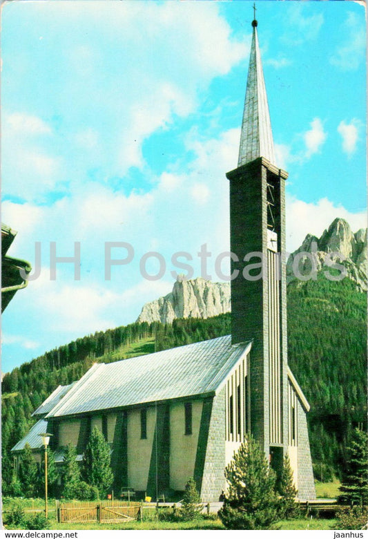 Pozza di Fassa - Chiesa Parrocchiale - church - 1980 - Italy - used - JH Postcards