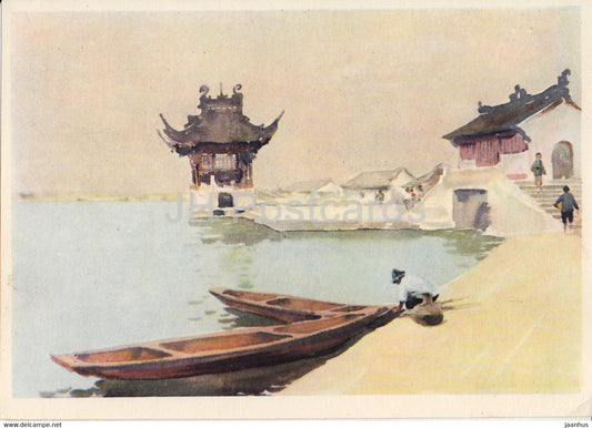 painting by Gu Yuan - Pavillon der Schau-hsing Oper - Chinese art - Germany - unused - JH Postcards