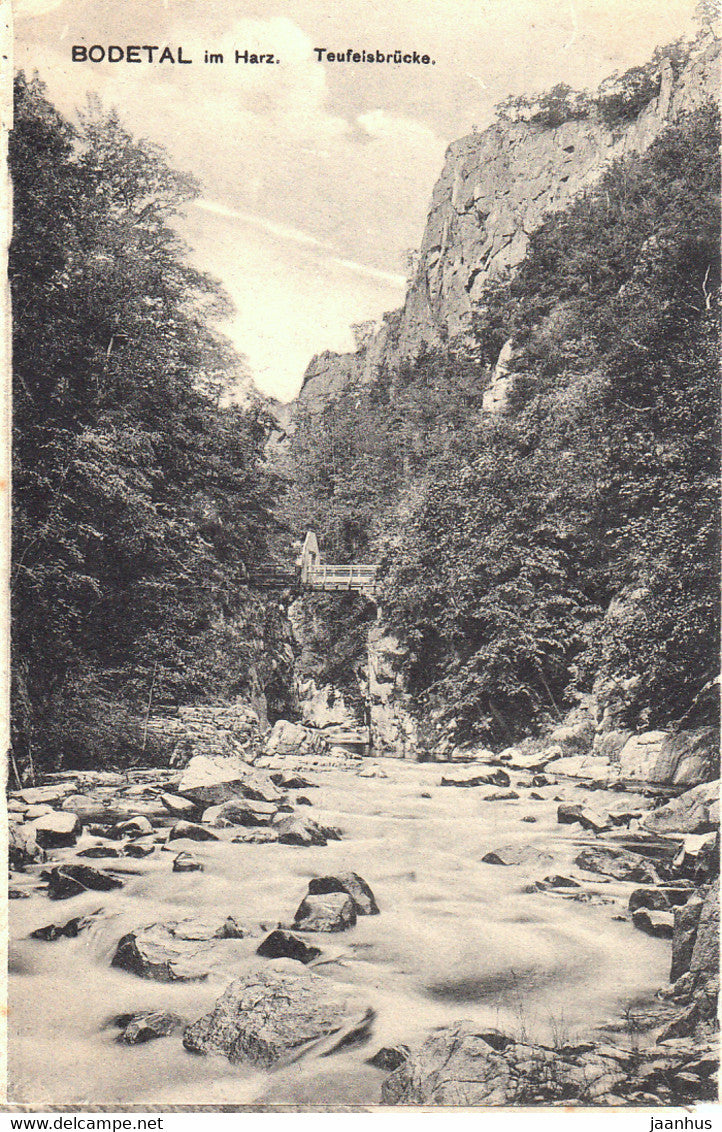 Bodetal im Harz - Teufelsbrucke - old postcard - 2401 - Germany - unused - JH Postcards
