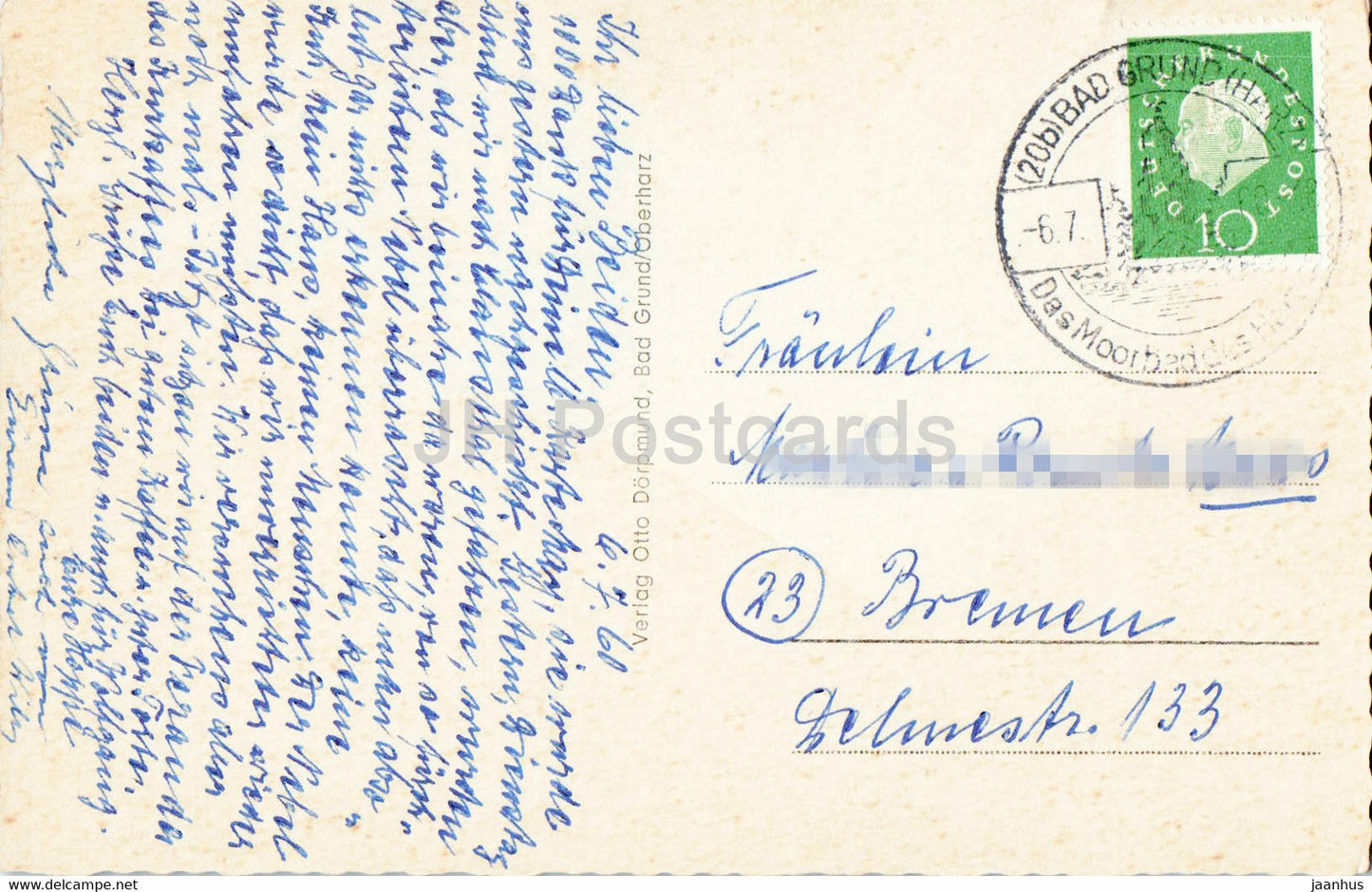 Bad Grund - Oberharz - Blick vom Knollen - 1960 - Allemagne - d'occasion