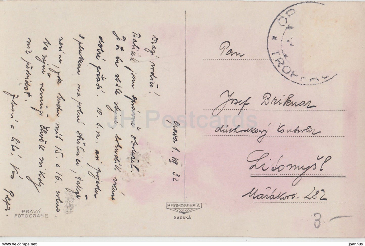 Opava - Mestska Vez - vieille voiture - carte postale ancienne - 1932 - Tchécoslovaquie - République tchèque - d'occasion