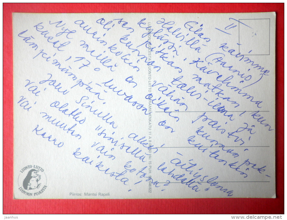 Easter Greeting Card by Mantsi Rapeli - chicken - egg - Finland - circulated in Finland - JH Postcards