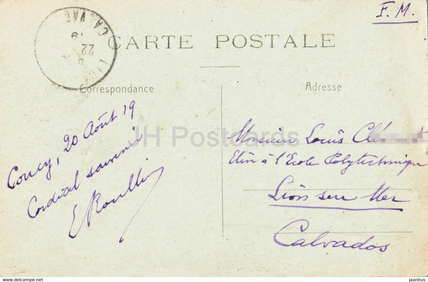 Coucy Le Chateau - Les Ruines du Chateau - Vue Interieure - old postcard - 1919 - France - used