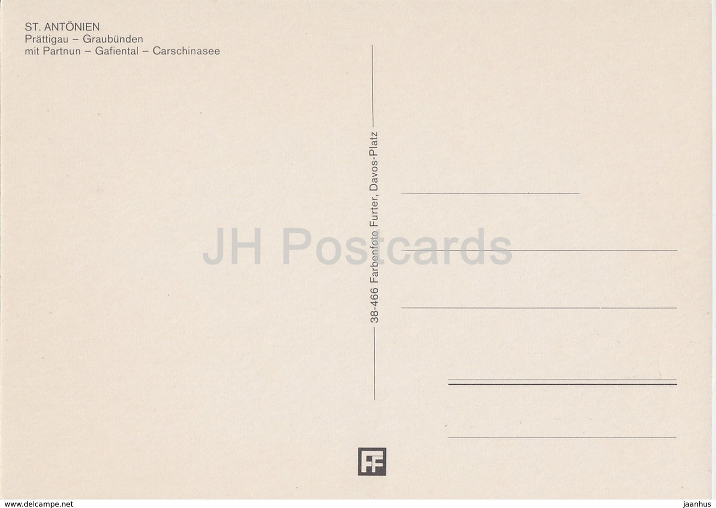 St Antonien - Prattigau - Graubunden - Partnun - Gafiental - Carschinasee - multiview - Switzerland - unused