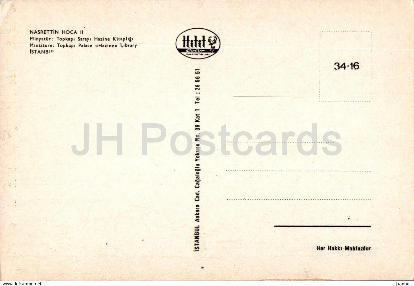 Nasrettin Hoca II - miniature - Topkapi Palace - Hazine Library - animals - donkey - 34-16 - Turkey - unused