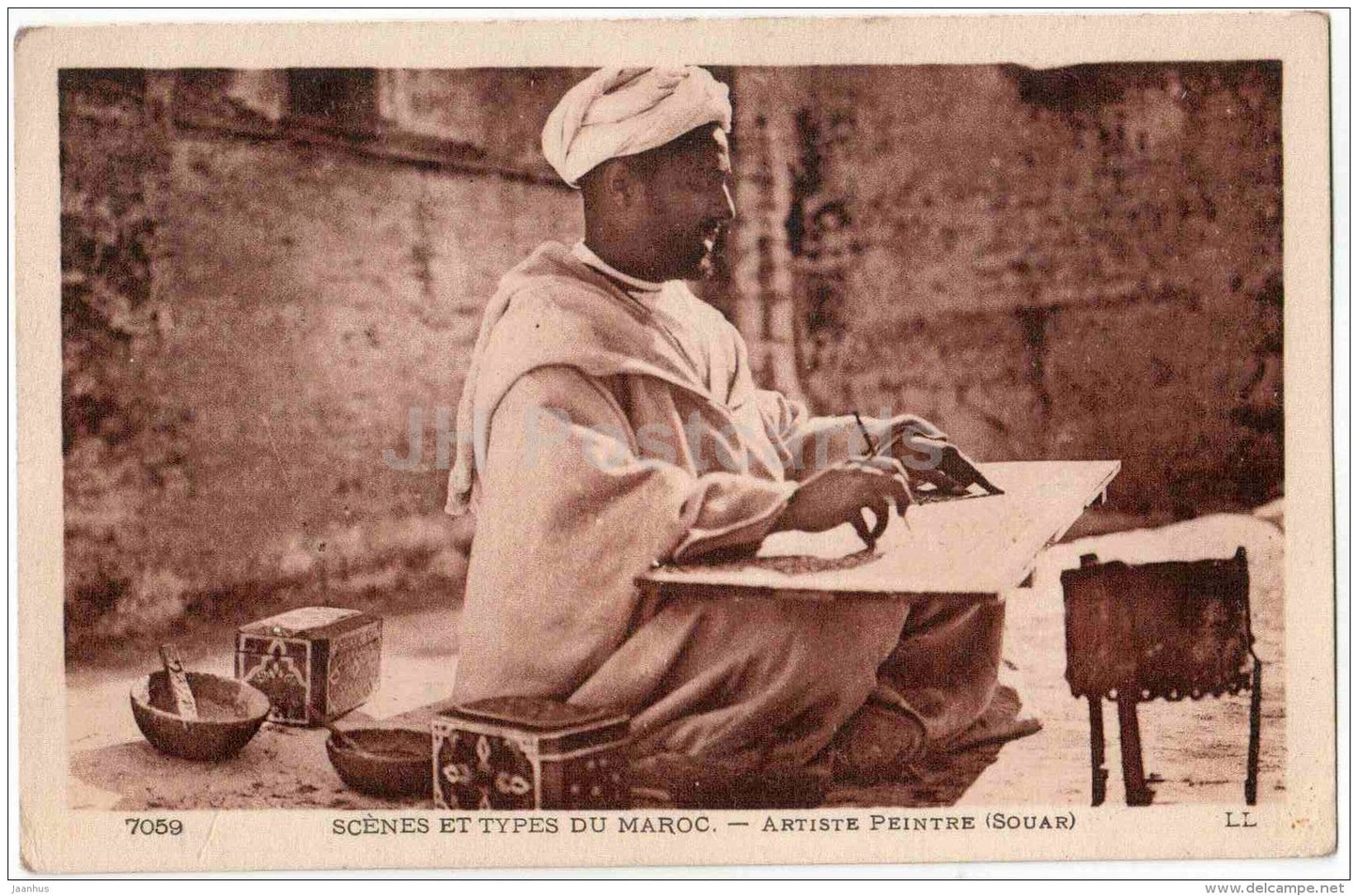 Scenes et Types dy Maroc - Artiste Peintre (Souar) - Scenes and Types of Morocco - Painter Morocco - old postcard - used - JH Postcards
