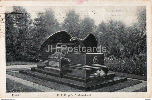 Essen - F A Krupp's Grabdenkmal - old postcard - 1919 - Germany - used - JH Postcards