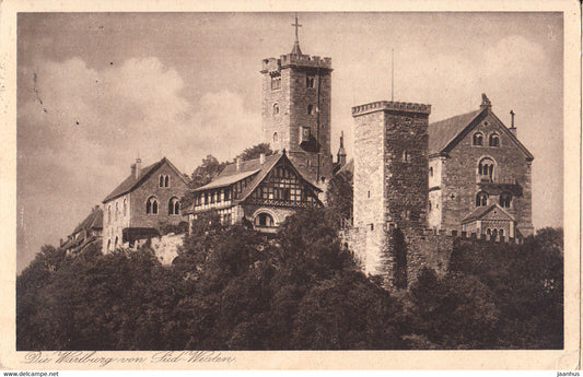 Die Wartburg von Sud Westen - old postcard - 1930 - Germany - used - JH Postcards
