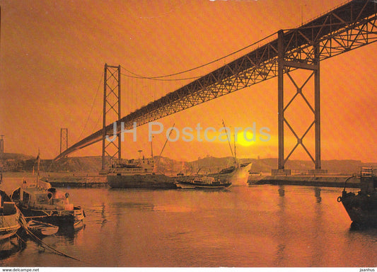 Lisbon - Lisboa - Ponte sobre o Tejo - Bridge on Tagus river - 624 - 1986 - Portugal - used - JH Postcards