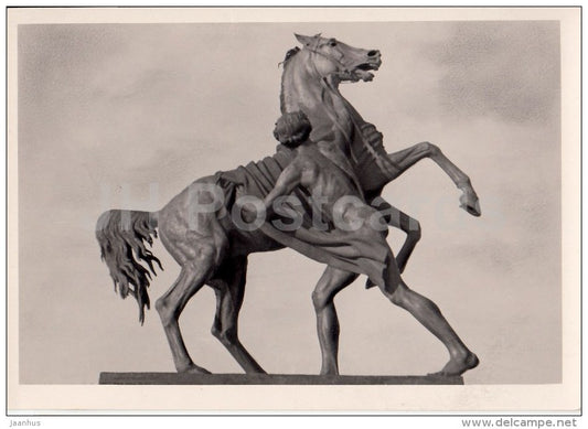 Anichkov bridge sculpture - horse - Leningrad - St. Petersburg - photo card - 1961 - Russia USSR - unused - JH Postcards