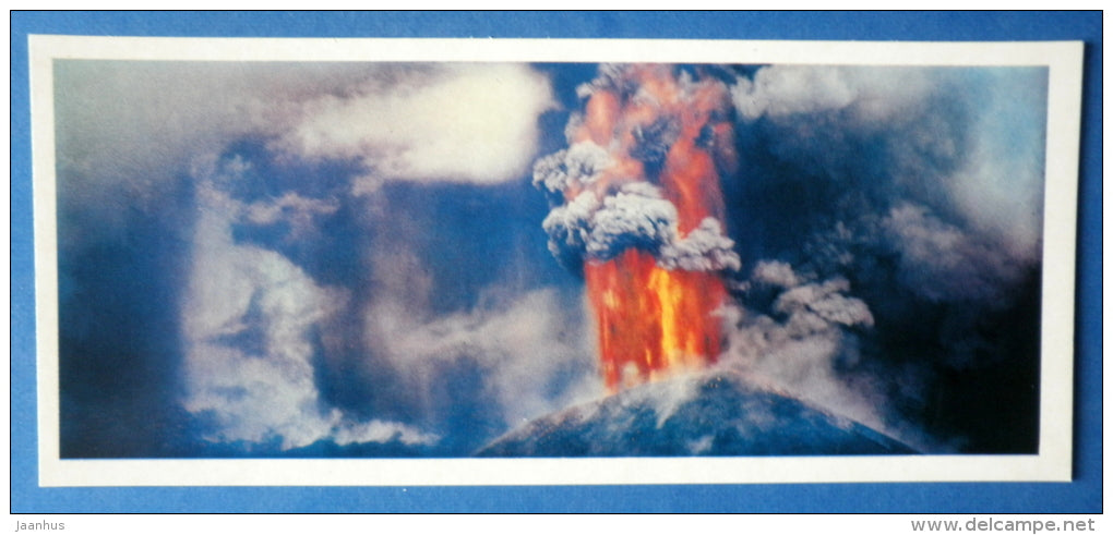 first powerful eruption - volcano - Tolbachik is a volcanic complex - Kamchatka - 1978 - Russia USSR - unused - JH Postcards