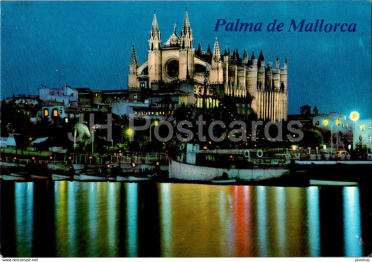 Palma de Mallorca - Vista Nocturna de la Catedral - cathedral - Mallorca - Spain - used - JH Postcards