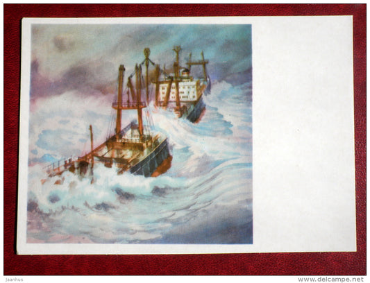 soviet cargo ship Ho Chi Minh - by G. Chelak - History of the Russian Navy - 1987 - Russia USSR - unused - JH Postcards