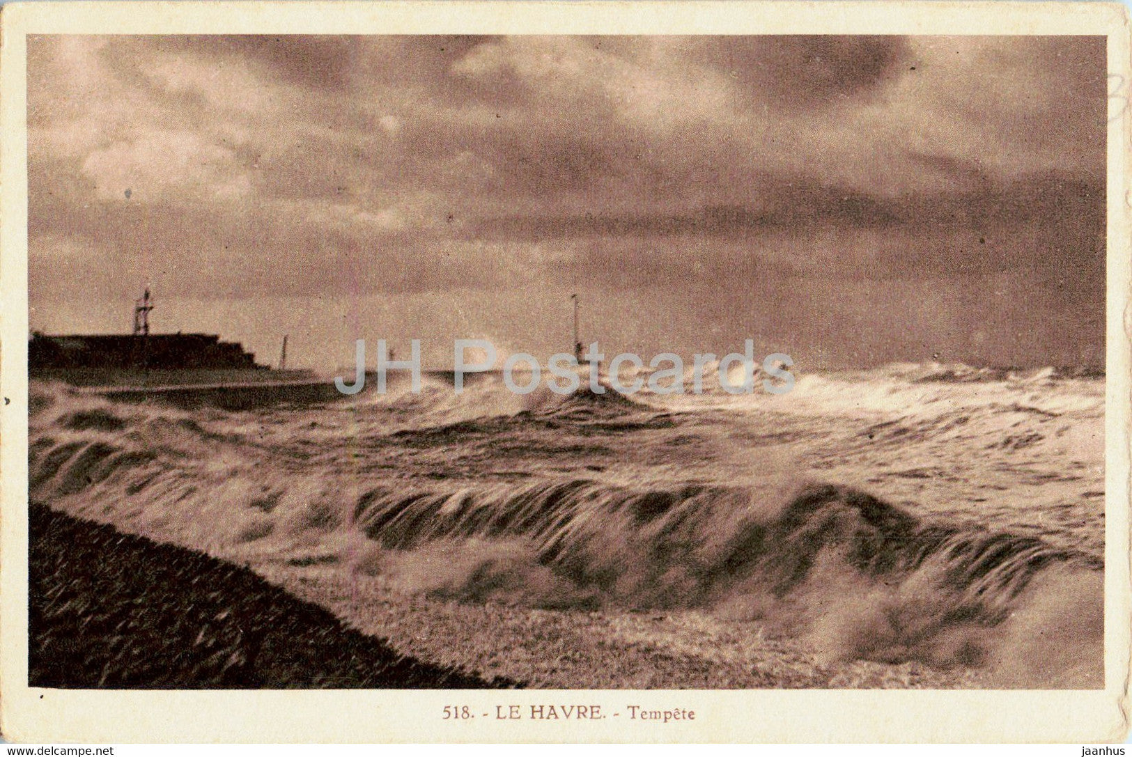 Le Havre - Tempete - 518 - old postcard - France - used - JH Postcards
