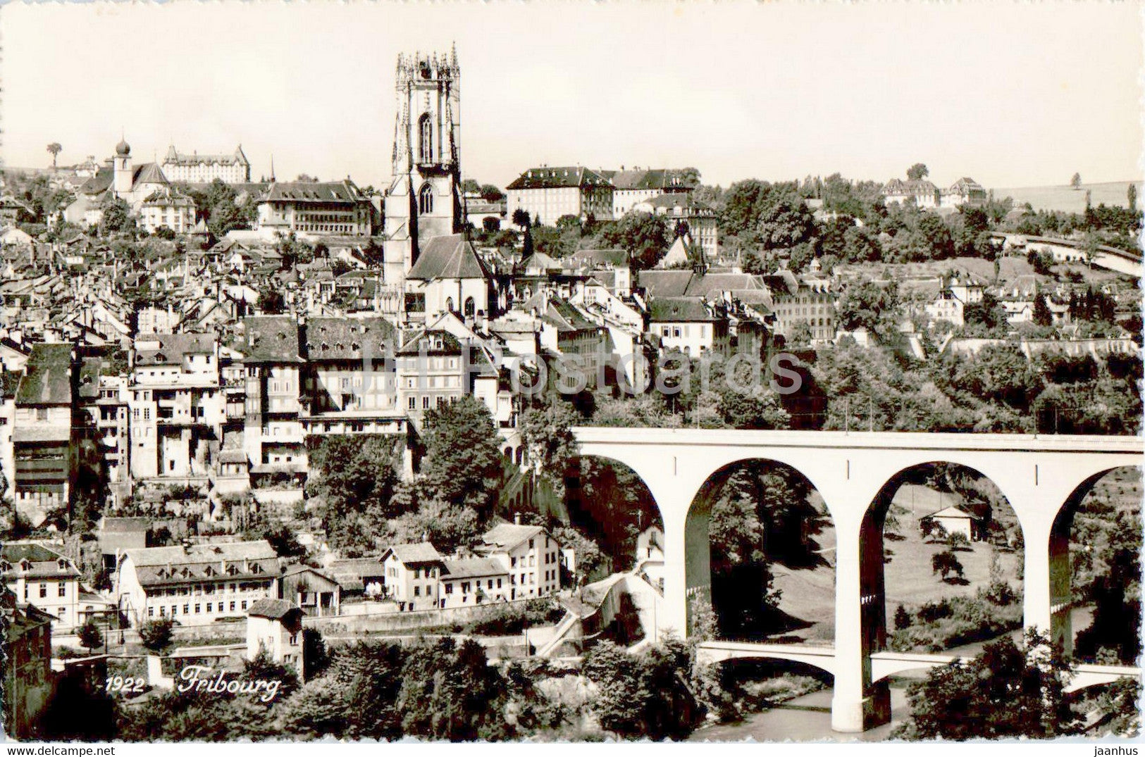 Fribourg - 1922 - old postcard - 1949 - Switzerland - used - JH Postcards