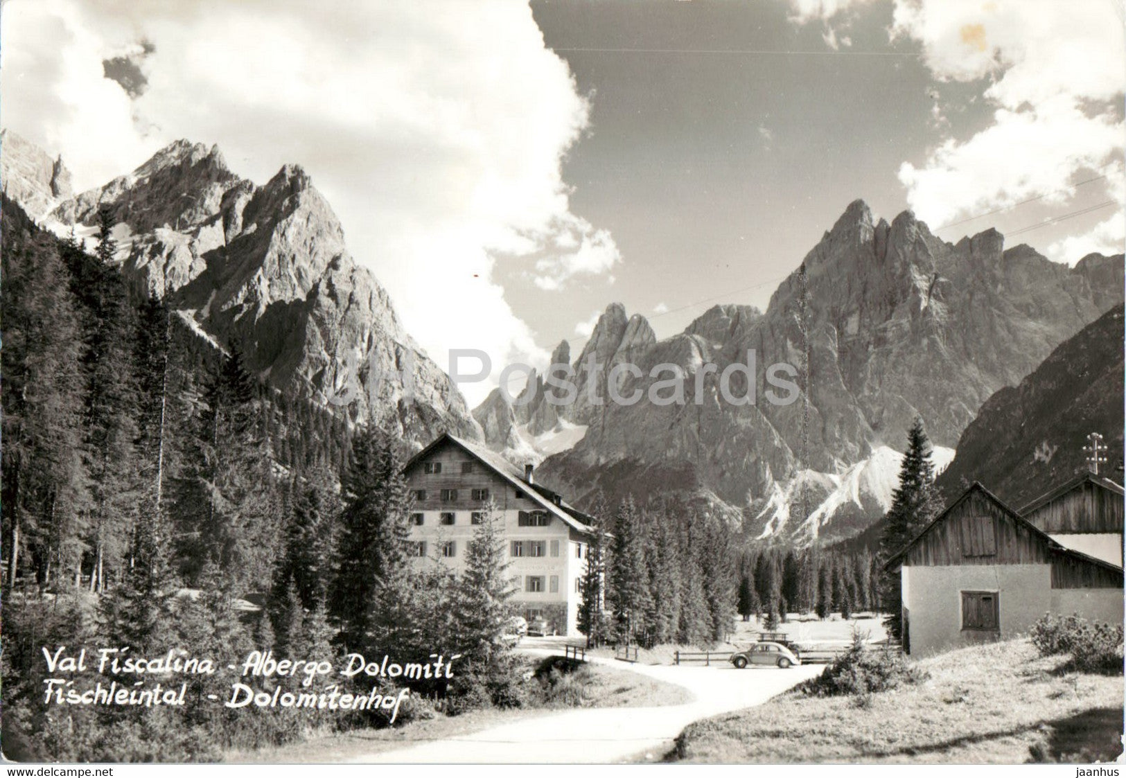 Val Fiscalina - Albergo Dolomiti - Fischleintal - Dolomitenhof - old postcard - 1959 - Italy - used - JH Postcards