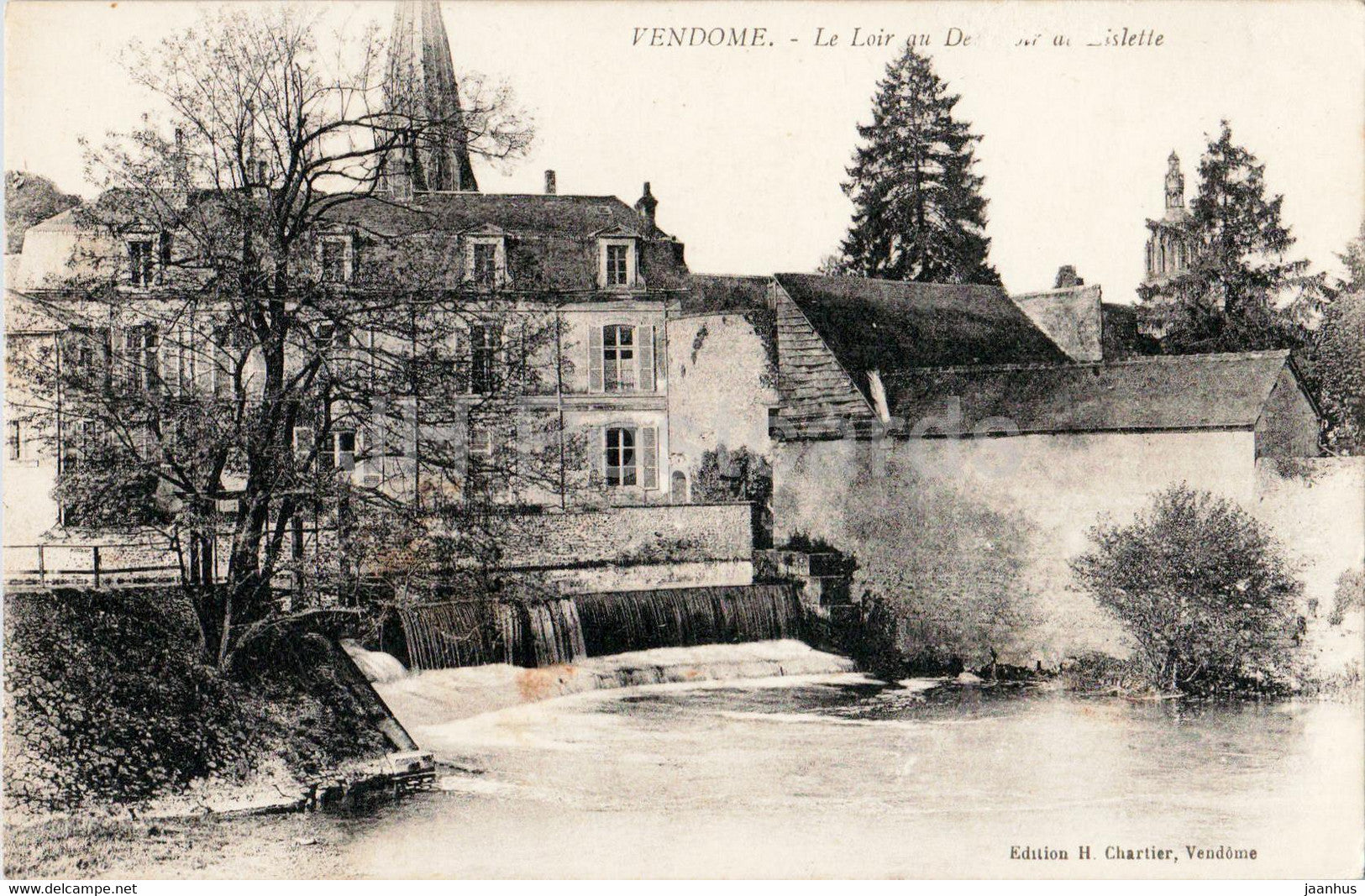 Vendome - Le Loir au déversoir de Lislette - old postcard - France - unused - JH Postcards