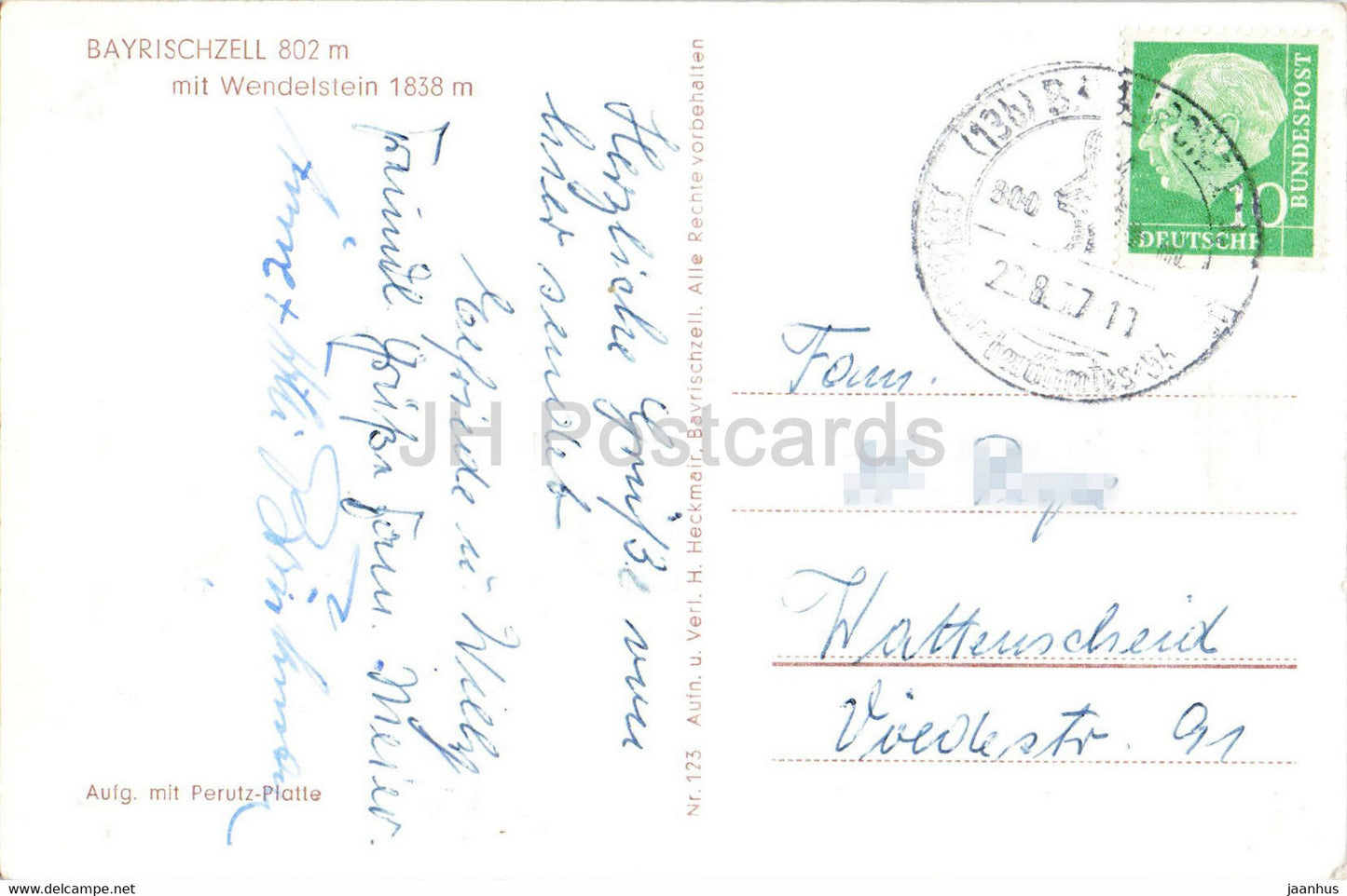 Bayrischzell 802 m - mit Wendelstein 1838 m old postcard - Germany - used