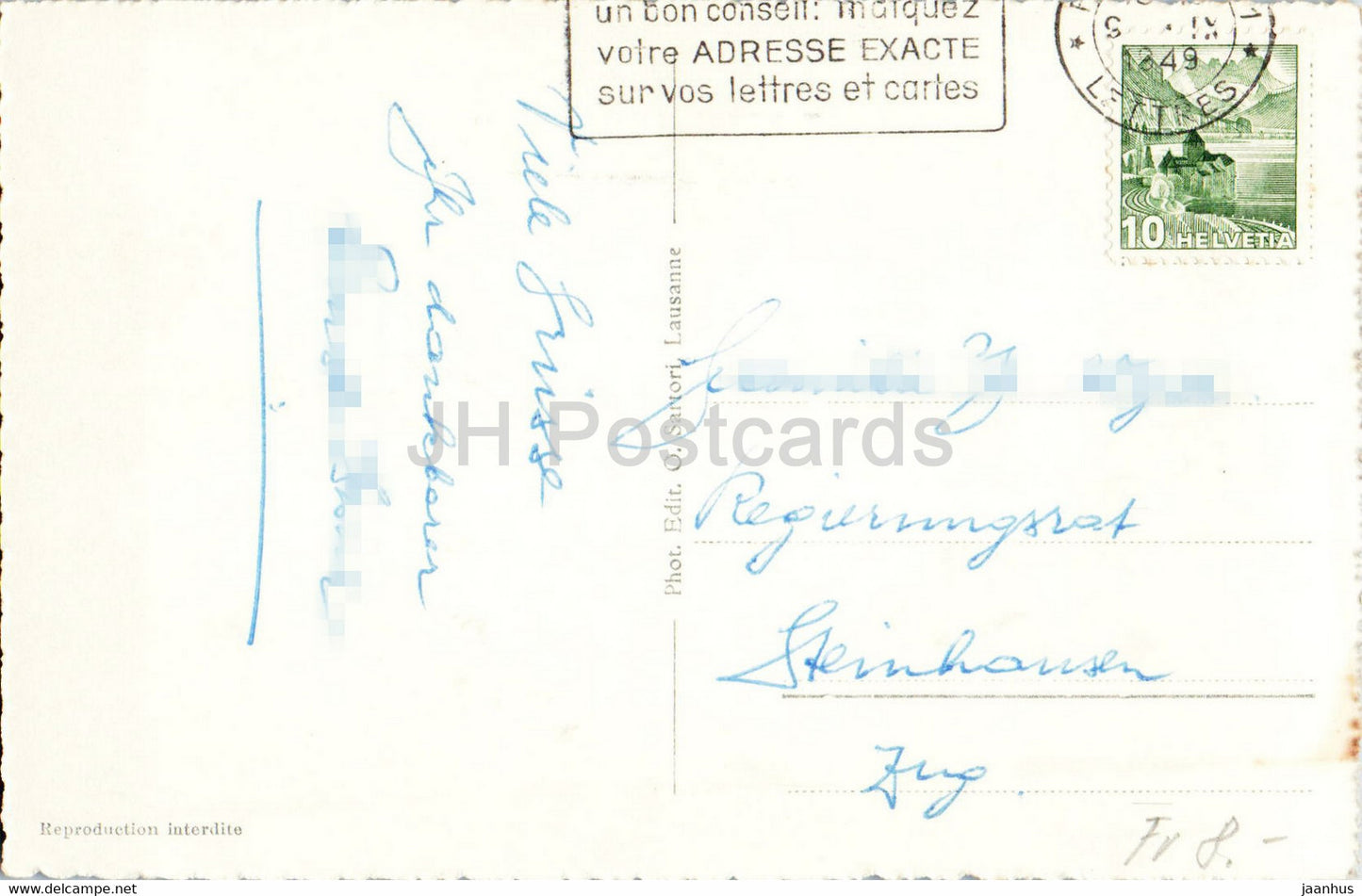 Freiburg – 1922 – alte Postkarte – 1949 – Schweiz – gebraucht
