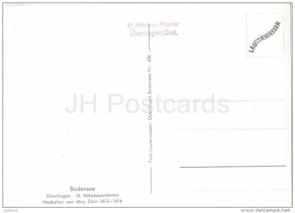Bodensee - Überlingen - St. Nikolausmünster - Hochaltar - church - 658 - Germany - nicht gelaufen - JH Postcards