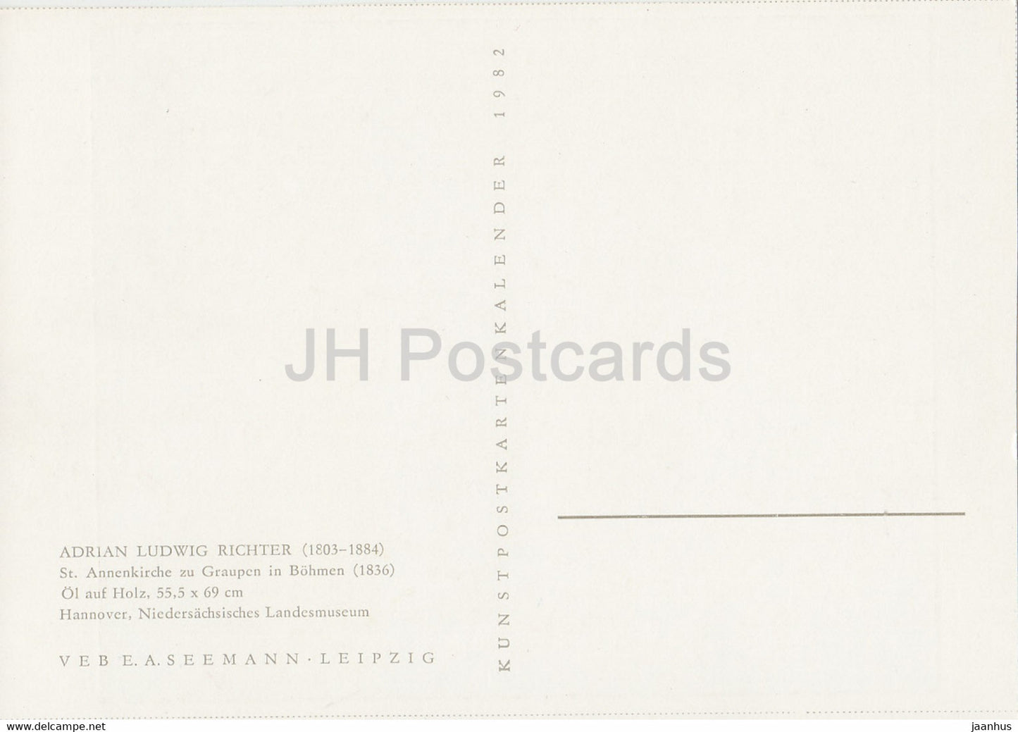 Gemälde von Ludwig Richter – St. Annenkirche zu Graupen in Böhmen – Deutsche Kunst – 1982 – Deutschland – unbenutzt