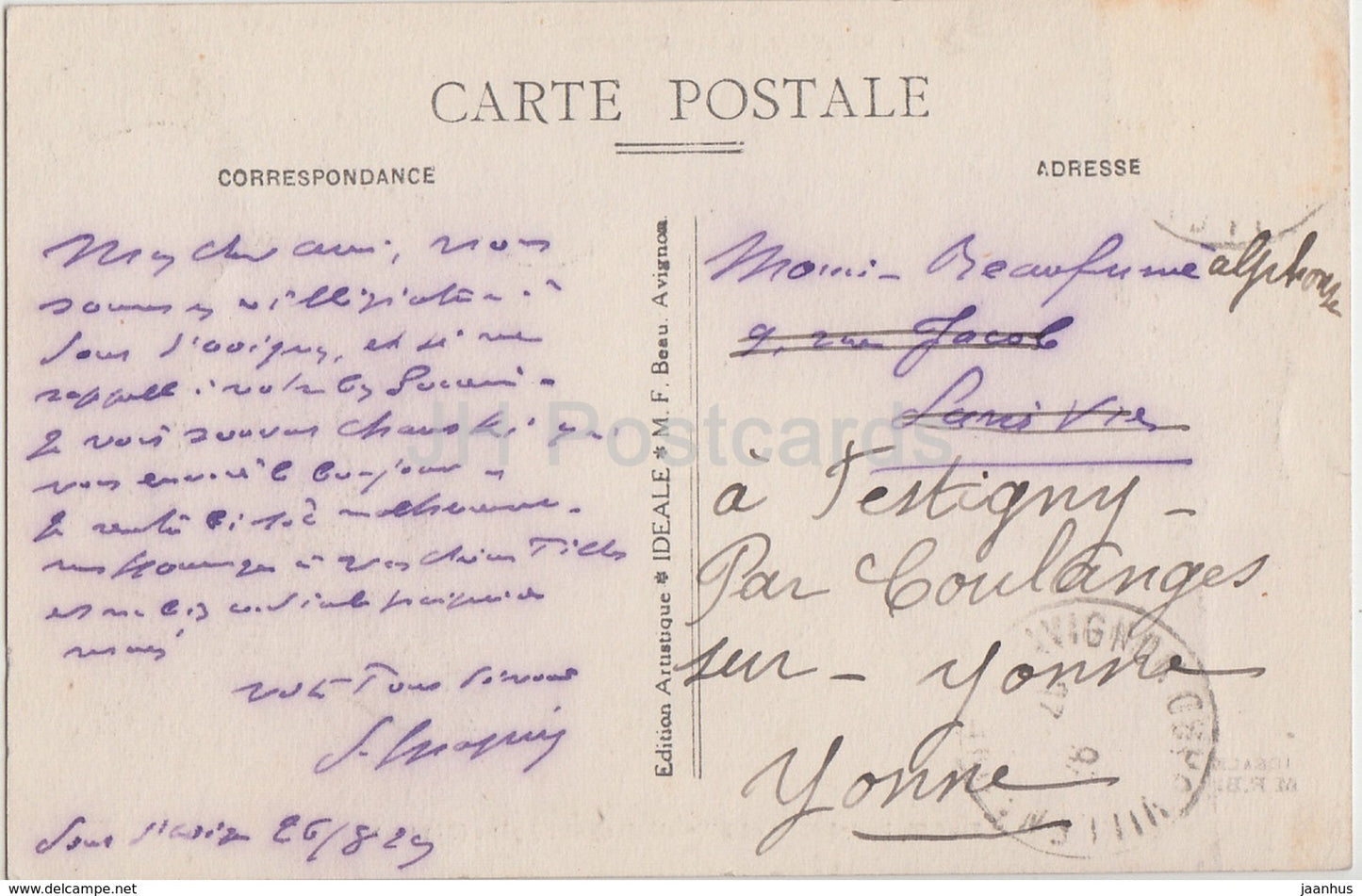 Villeneuve les (lez) Avignon - Fort St Andre et Eglise - church - fortress - old postcard - France - used