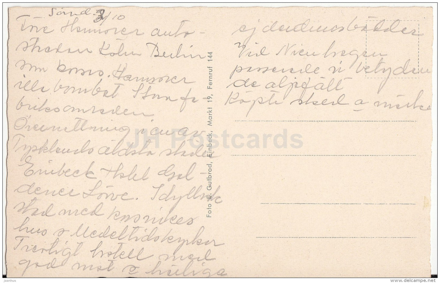 Einbeck in Hannover - Hotel Goldener Löwe , Marktstrasse - Germany - used - JH Postcards