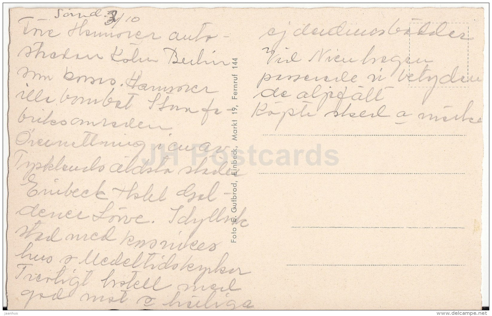 Einbeck in Hannover - Hotel Goldener Löwe , Marktstrasse - Germany - used - JH Postcards