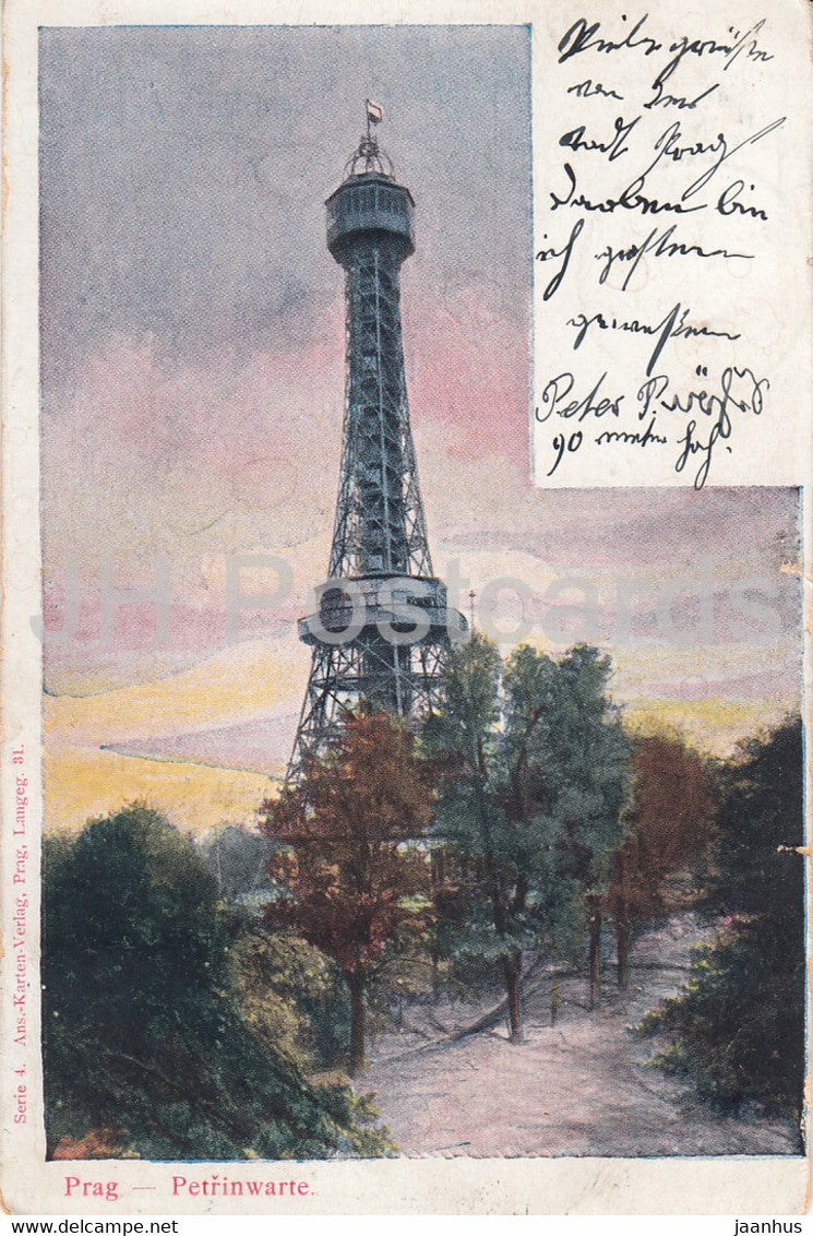 Praha - Prague - Prag - Petrinwarte - Serie 4 - old postcard - 1901 - Czech Republic - used - JH Postcards