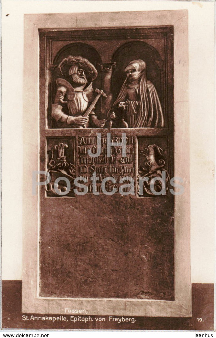 Fussen - St Annakapelle - Epitaph von Freyberg - old postcard - Germany - unused - JH Postcards