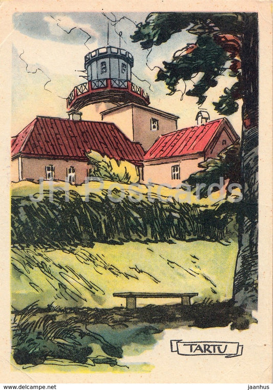 Observatorium - Tartu - Illustration by O. Soans - 1960 - Estonia USSR - unused - JH Postcards