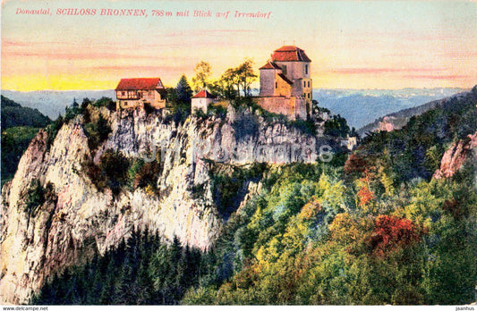 Donautal - Schloss Bronnen 788 m mit Blick auf Irrendorf - Feldpost - military mail old postcard - 1917 - Germany - used - JH Postcards