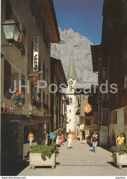 Leukerbad 1401 m - Loeche les Bains - Dorfstrasse mit Leeshorner - 50508- 1989 - Switzerland - used - JH Postcards