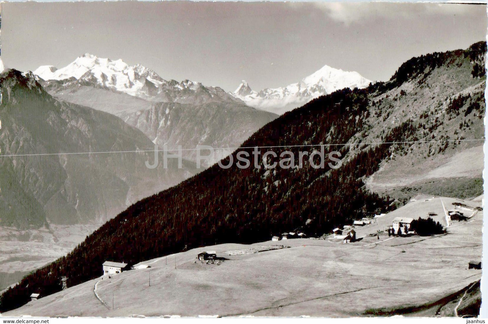 Riederalp - Mischabel - Matterhorn - Weisshorn - 19544 - old postcard - Switzerland - unused - JH Postcards
