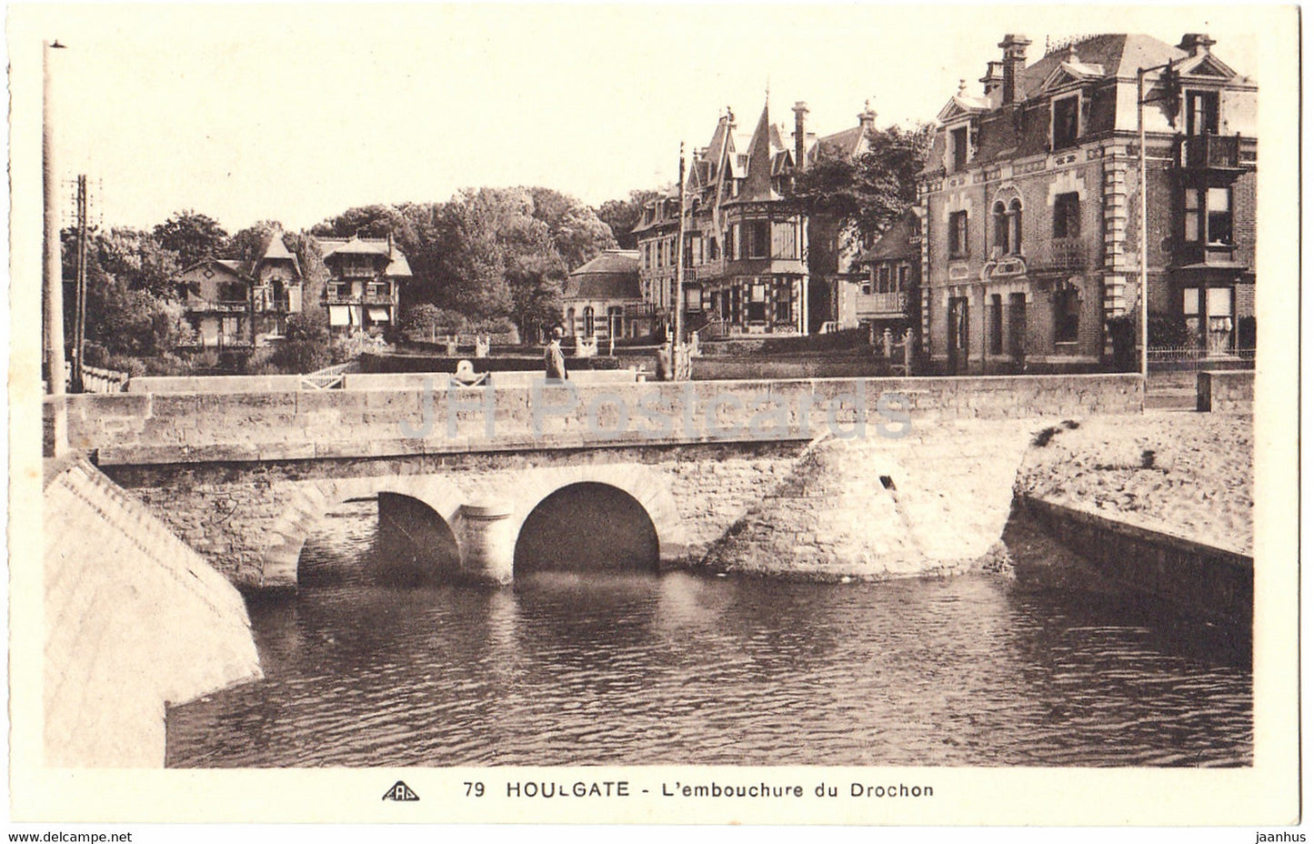 Houlgate - L'embouchure du Drochon - 79 - bridge - old postcard - France - unused - JH Postcards