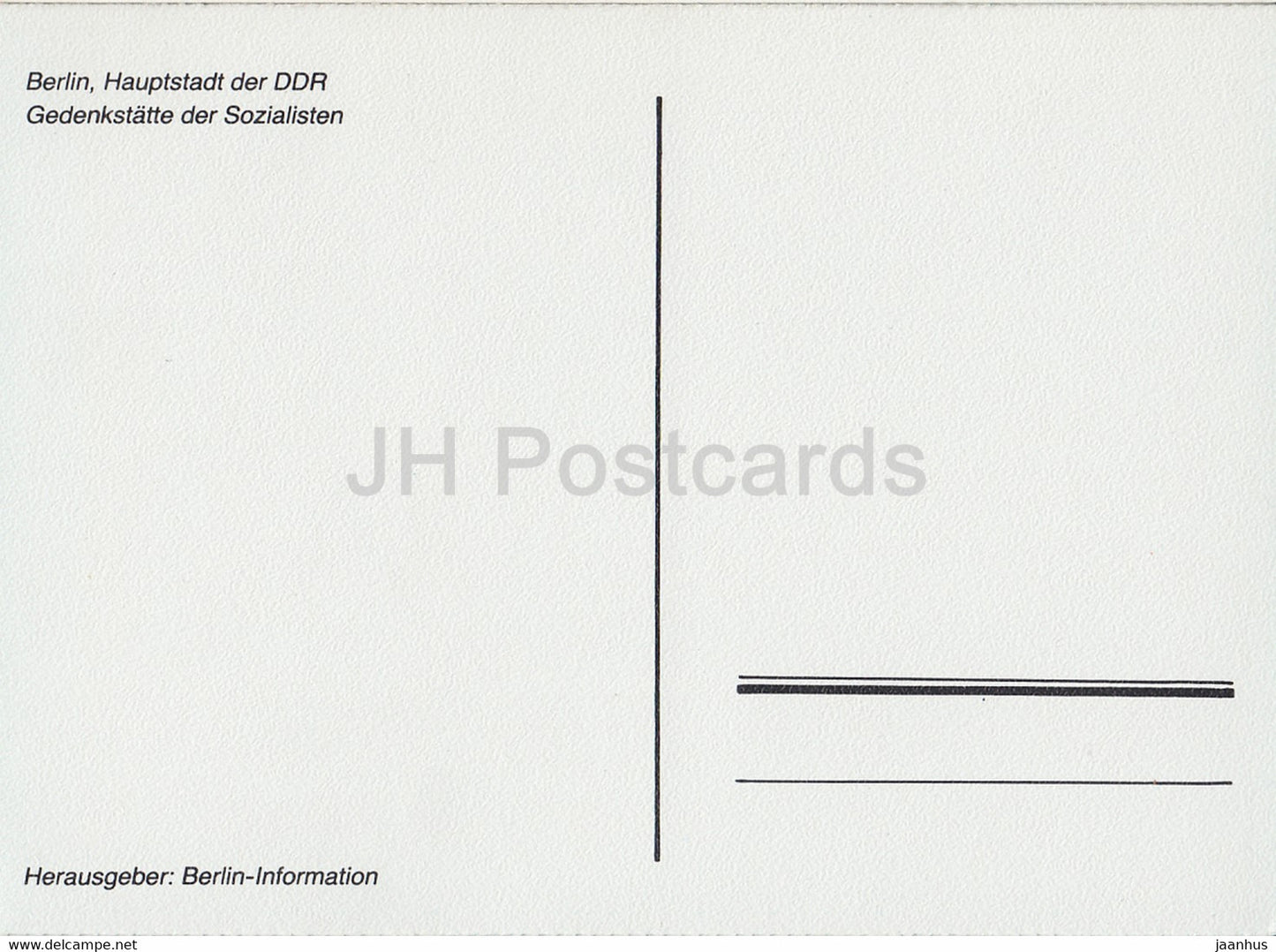 Berlin - Gedenkstatten der Sozialisten - printed on thin paper - Germany - unused