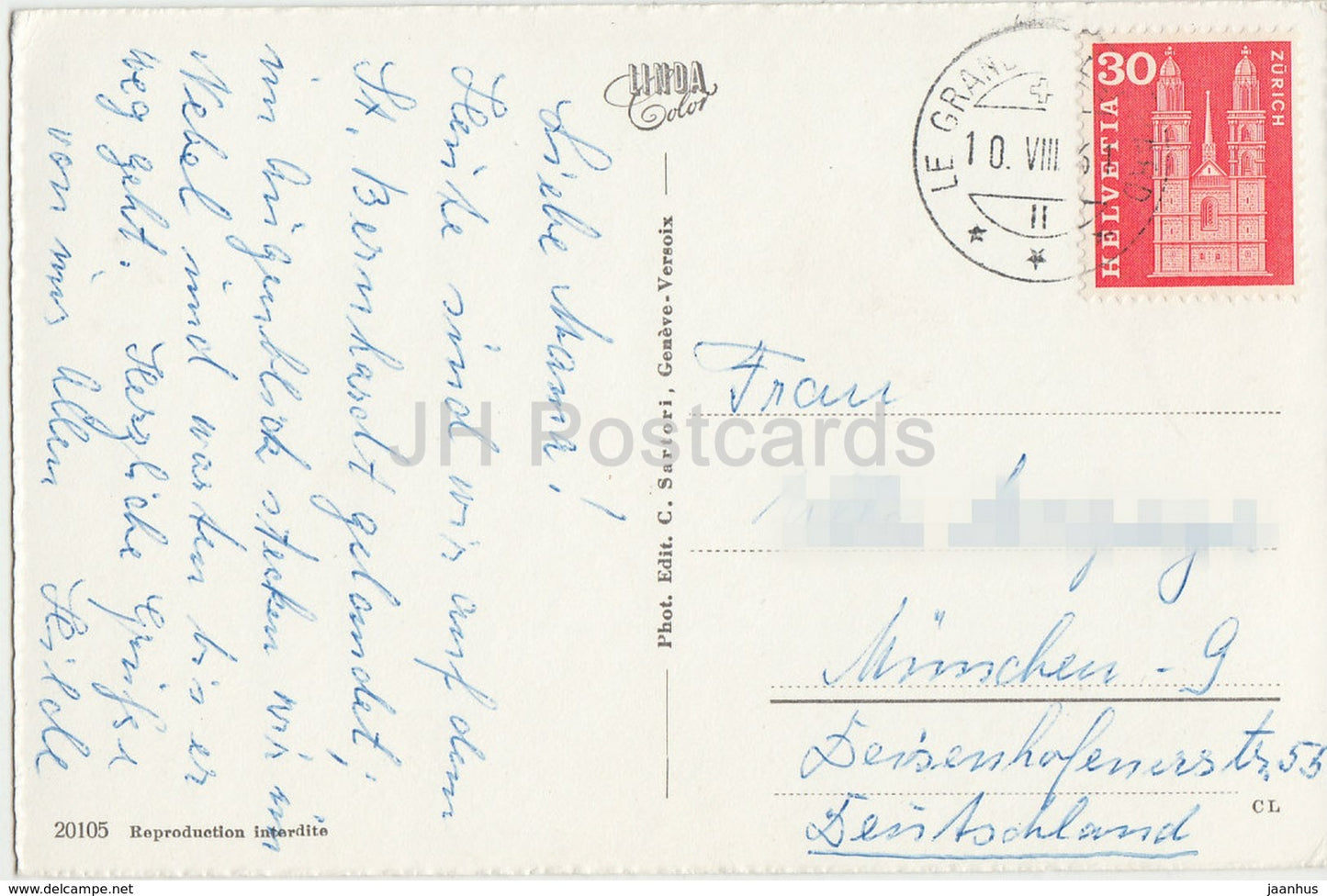 Souvenir du Grand St Bernard - dog - 1961 - Switzerland - used