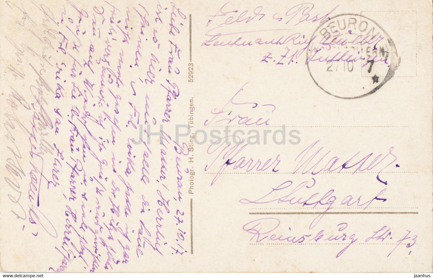 Donautal - Schloss Bronnen 788 m mit Blick auf Irrendorf - Feldpost - carte postale ancienne de courrier militaire - 1917 - Allemagne - utilisé