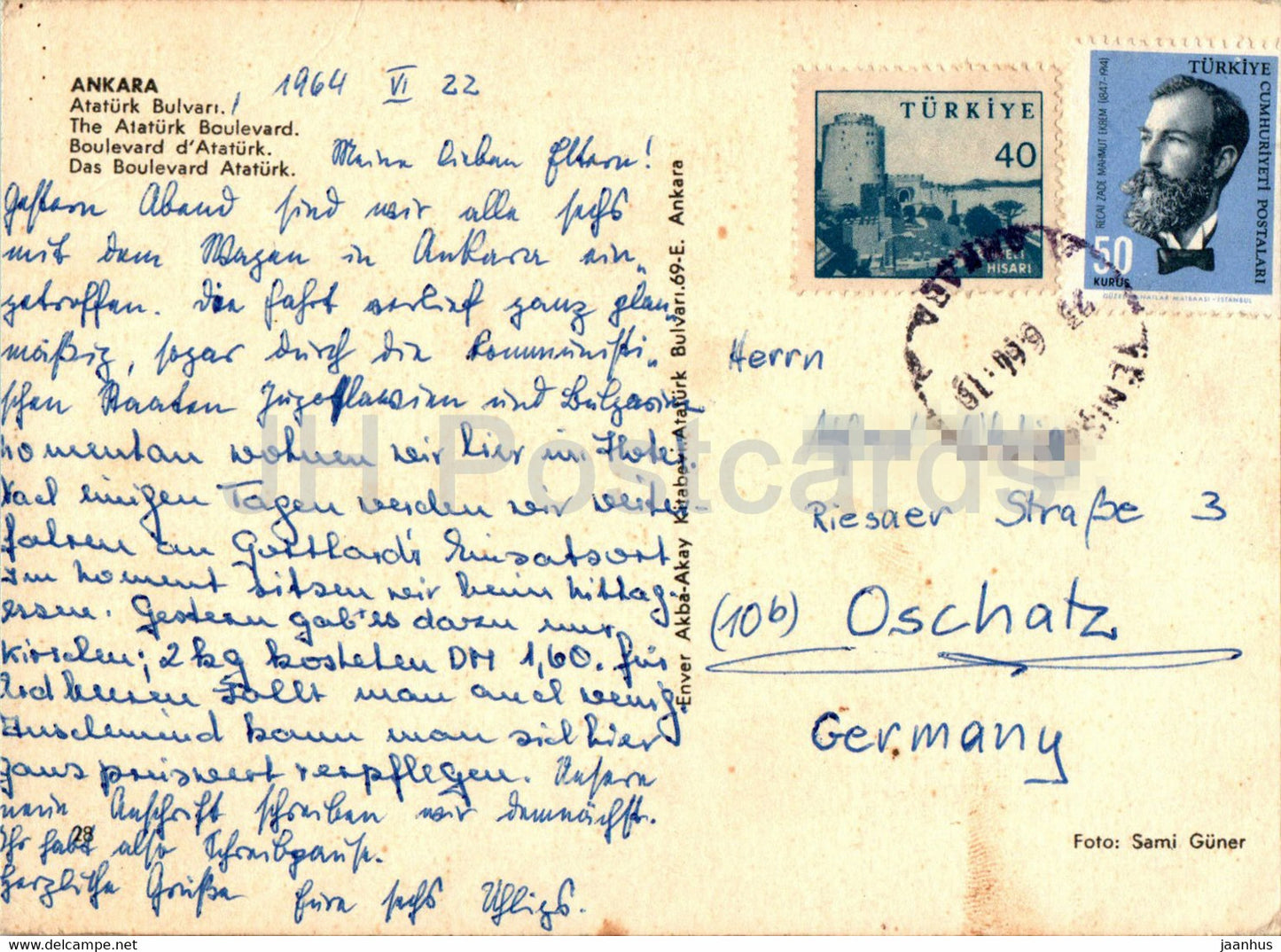 Ankara - The Ataturk boulevard - 1964 - Turkey - used