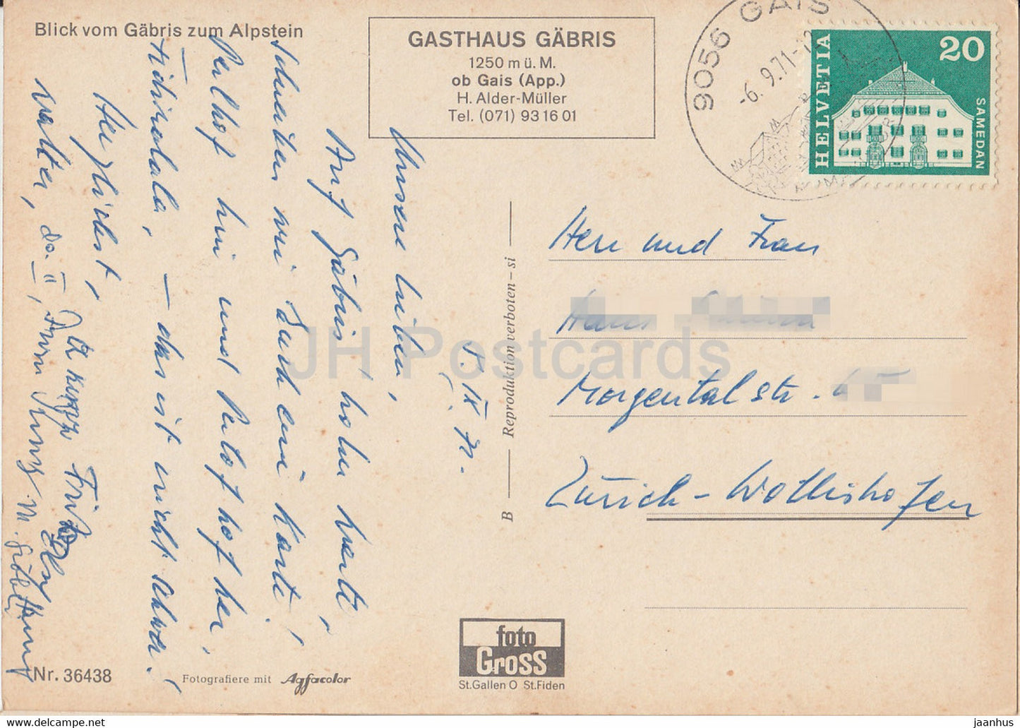 Blick vom Gabris zum Alpstein - 36438 - 1971 - Suisse - occasion