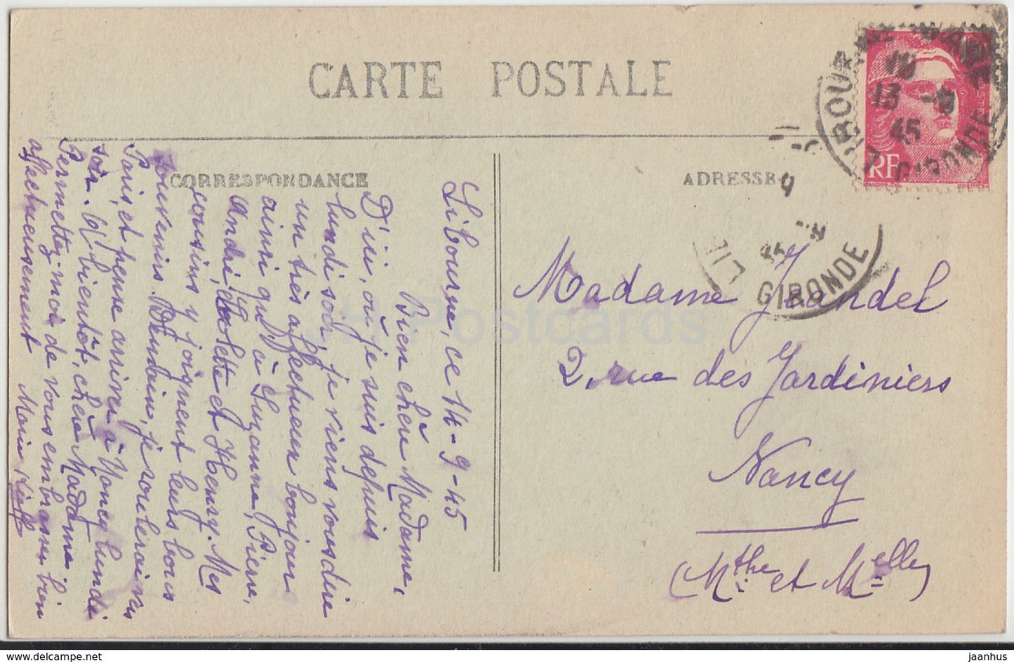 Saint Emilion - L'Eglise Collegiale - church - 12 - 1945 - old postcard - France - used