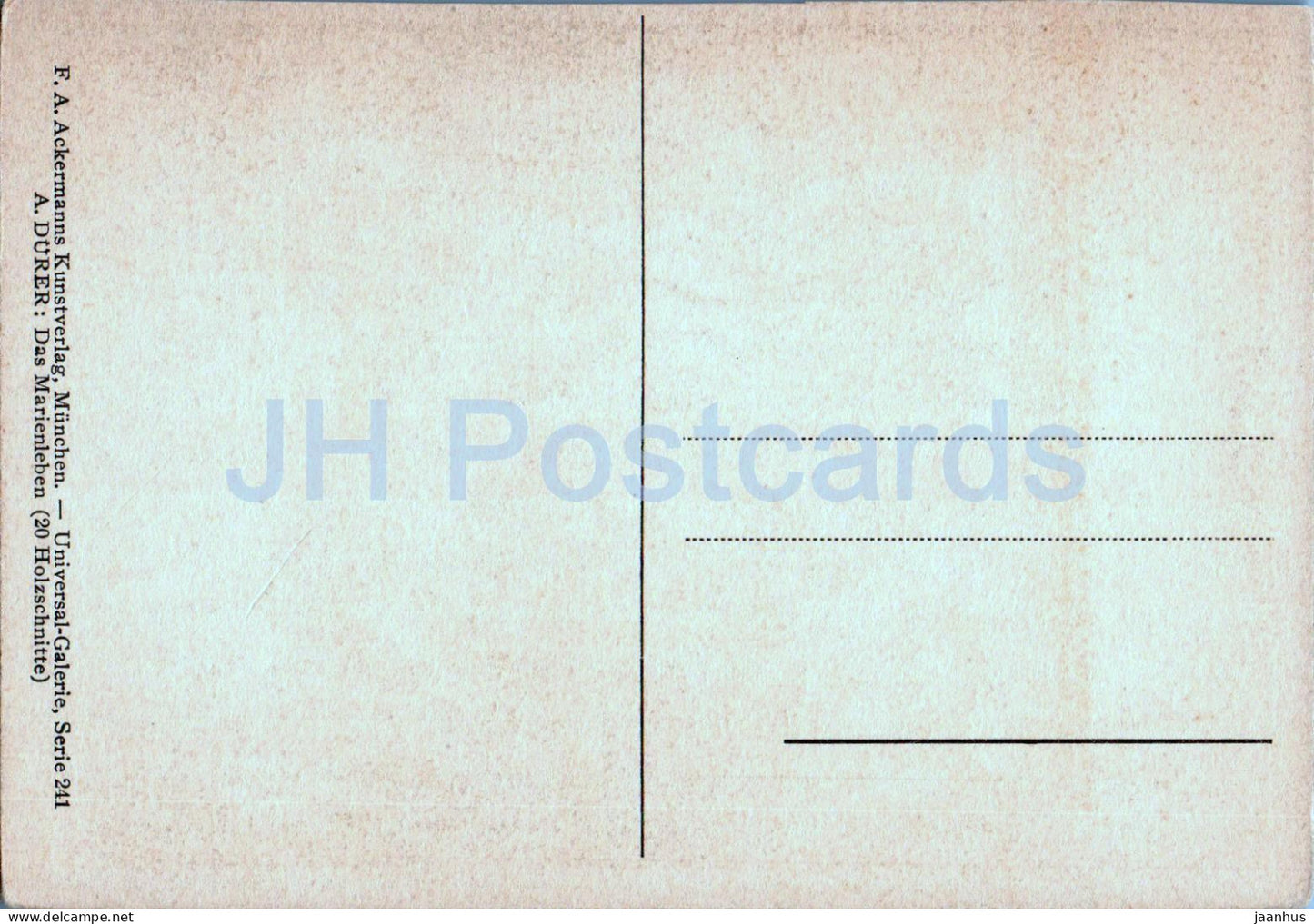 Engraving by Albrecht DÃ¼rer - Der Tod der Maria - 2494 - German art - old postcard - Germany - unused