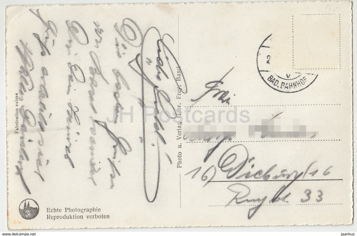 Bâle - Mittlere Rheinbrucke und Rheinpartie - pont - 668 - Suisse - carte postale ancienne - utilisé