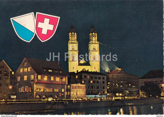 Zurich - Grossmunster und Zunfthauser - 1964 - Switzerland - used - JH Postcards