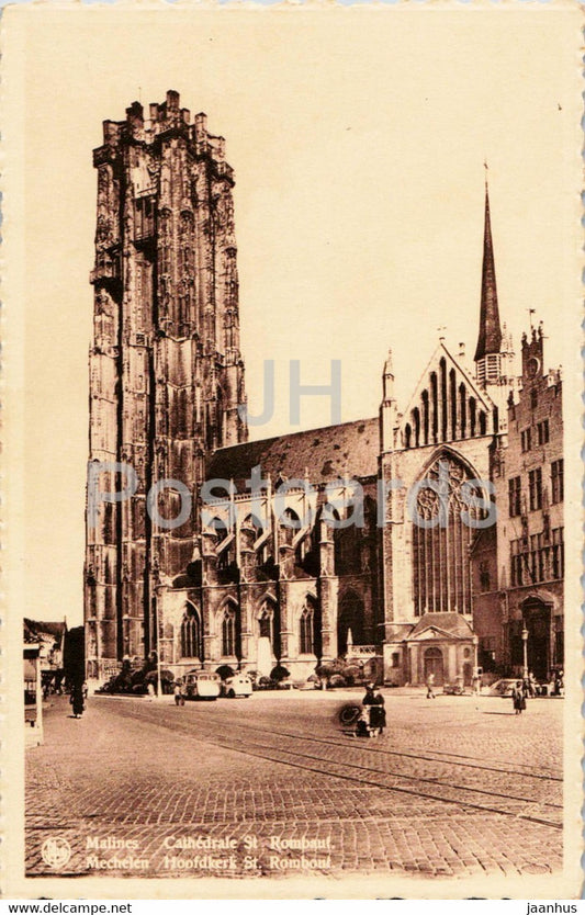 Malines - Mechelen - Cathedrale St Rombaut - cathedral - old postcard - Belgium - unused - JH Postcards